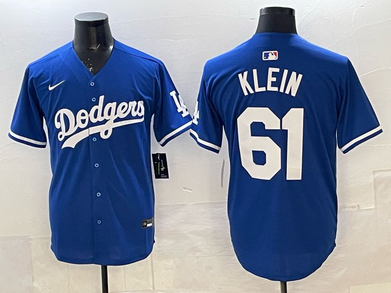 Men 2025 Nike Los Angeles Dodgers #61 Klein Blue Game MLB Jersey 011